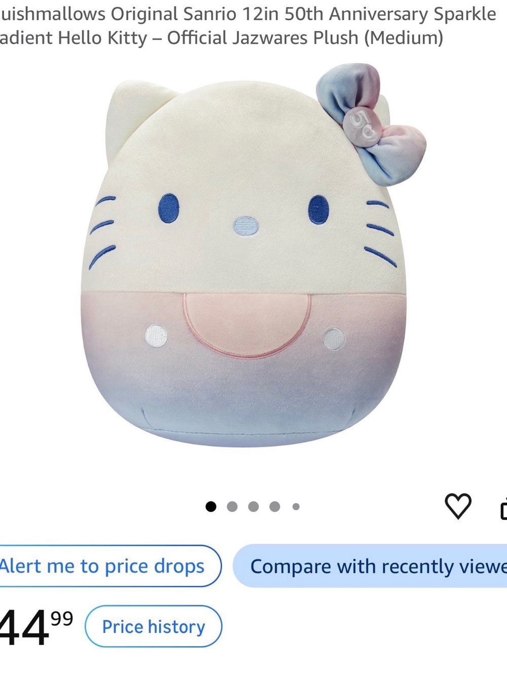 Hello Kitty Pastel Gradient Plush Accent Pillow in Cream, Pink and Blue